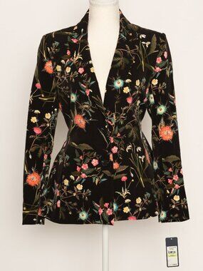 Rachel Roy Women's Size 4 Black Stretch Floral Blazer New With Tags NWT